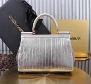 Uubags Dolce & Gabbana Medium Sicily Handbag Silver Bag 25x18x9cm - 3