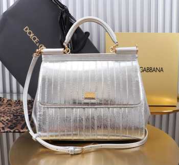Uubags Dolce & Gabbana Medium Sicily Handbag Silver Bag 25x12x20cm