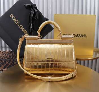 Uubags Dolce & Gabbana Small Sicily Handbag Gold Bag 18x11x6cm