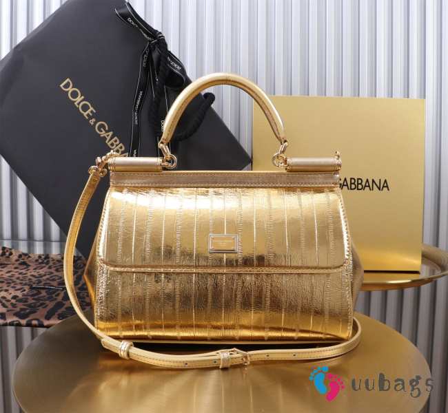 Uubags Dolce & Gabbana Medium Sicily Handbag Gold Bag 25x18x9cm - 1