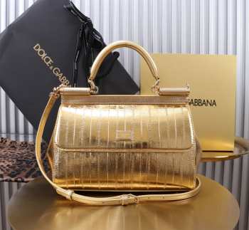 Uubags Dolce & Gabbana Medium Sicily Handbag Gold Bag 25x18x9cm