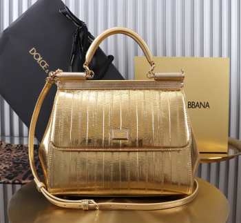 Uubags Dolce & Gabbana Medium Sicily Handbag Gold Bag 25x12x20cm