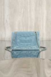 Uubags Chanel Medium 24K Flap Bag 25cm Multi Charm Blue Denim Gold Hardware - 3