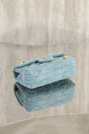 Uubags Chanel Small 24K Flap Bag 20cm Multi Charm Blue Denim Gold Hardware - 5