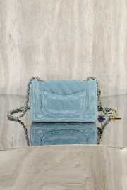 Uubags Chanel Small 24K Flap Bag 20cm Multi Charm Blue Denim Gold Hardware - 2