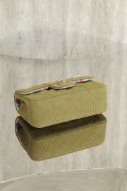 Uubags Chanel Small Coco Cuba Charms Jumbo Classic Flap Bag Canvas Green 20cm  - 3