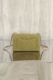 Uubags Chanel Small Coco Cuba Charms Jumbo Classic Flap Bag Canvas Green 20cm  - 2
