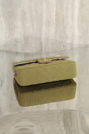 Uubags Chanel Medium Coco Cuba Charms Jumbo Classic Flap Bag Canvas Green 25cm - 4