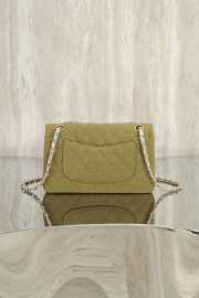 Uubags Chanel Medium Coco Cuba Charms Jumbo Classic Flap Bag Canvas Green 25cm - 2