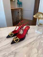 Uubags Valentino Vlogo Signature Calfskin Slingback Pump In Black 8.5cm - 6