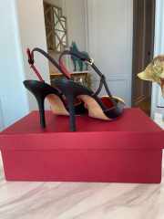 Uubags Valentino Vlogo Signature Calfskin Slingback Pump In Black 8.5cm - 3