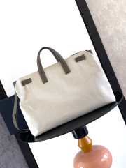 Uubags Large Dior Normandie Tote Bag Beige Herringbone Cotton Canvas and Gray Dior Icons Calfskin - 3