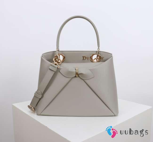 Uubags Dior Bow Bag Grey Leather 28x10x22cm - 1