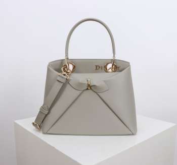 Uubags Dior Bow Bag Grey Leather 28x10x22cm