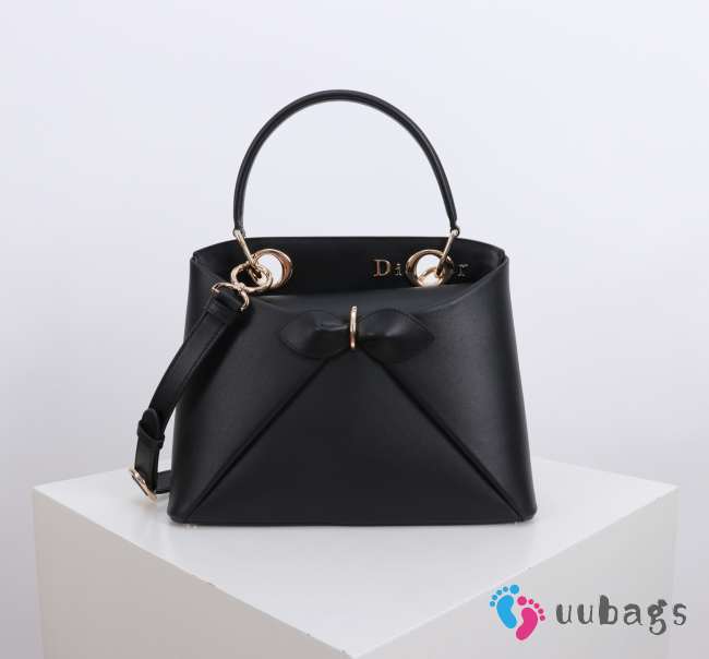 Uubags Dior Bow Bag Black Leather 28x10x22cm - 1