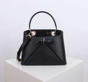 Uubags Dior Bow Bag Black Leather 28x10x22cm