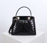 Uubags Dior Bow Bag Black Crocodile Leather 28x10x22cm - 1