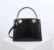 Uubags Dior Bow Bag Black Crocodile Leather 28x10x22cm - 6