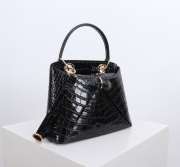 Uubags Dior Bow Bag Black Crocodile Leather 28x10x22cm - 5