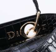 Uubags Dior Bow Bag Black Crocodile Leather 28x10x22cm - 3