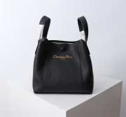 Uubags Dior Medium Signature Bucket Bag Black Grained Calfskin 24x21x14cm - 1