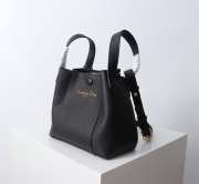 Uubags Dior Medium Signature Bucket Bag Black Grained Calfskin 24x21x14cm - 5