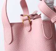 Uubags Dior Medium Signature Bucket Bag Pink Grained Calfskin 24x21x14cm - 3