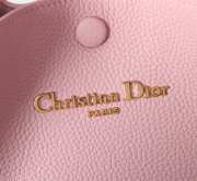 Uubags Dior Medium Signature Bucket Bag Pink Grained Calfskin 24x21x14cm - 4