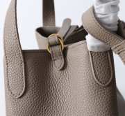 Uubags Dior Medium Signature Bucket Bag Grey Grained Calfskin 24x21x14cm - 5