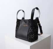 Uubags Dior Small Signature Bucket Bag Black Tweed & Grained Calfskin 21x11x19cm - 5