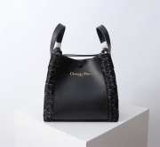 Uubags Dior Medium Signature Bucket Bag Black Tweed & Grained Calfskin 24x21x14cm - 1