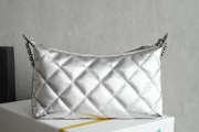 Uubags Chanel large hobo handbag in metallic calfskin and silver-tone metal 17x26x8cm - 6