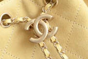 Uubags Chanel 25 Small Handbag Suede Calfskin & Gold Metal Yellow 20x22x12.5cm - 4