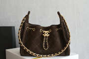 Uubags Chanel 25 Small Bag Suede Calfskin & Gold Metal Dark Brown 20x22x12.5cm - 1