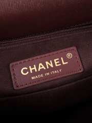 Uubags Chanel Mini Coco Handle Flap Bag Burgundy Quilted Caviar 14x24x10cm - 5