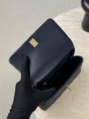 Uubags Chanel Mini Coco Handle Flap Bag Navy Blue Quilted Caviar 14x24x10cm - 2