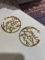 Uubags Louis Vuitton Script Earrings Gold - 5