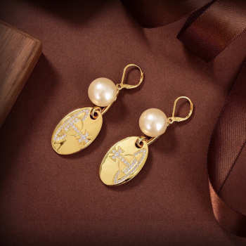 Uubags Vivienne Westwood pearl round bracelet punk earrings