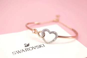 Uubags Swarovski Infinity Heart Jewelry Collection, Necklaces and Bracelets, Rose Gold