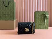 Uubags Gucci GG Marmont Matelasse Chain Wallet In Black 20x13x6cm - 4