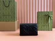 Uubags Gucci GG Marmont Matelasse Chain Wallet In Black 20x13x6cm - 3