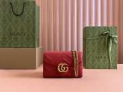 Uubags Gucci GG Marmont Matelasse Chain Wallet In Red 20x13x6cm - 1