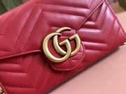 Uubags Gucci GG Marmont Matelasse Chain Wallet In Red 20x13x6cm - 2