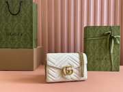 Uubags Gucci GG Marmont Matelasse Chain Wallet In Off-white 20x13x6cm - 3