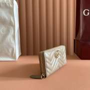Uubags Gucci GG Marmont zip around wallet taupe matelassé chevron leather 19x10.5x2cm - 6