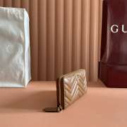 Uubags Gucci GG Marmont zip around wallet brown matlassé chevron leather 19x10.5x2cm - 6
