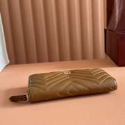 Uubags Gucci GG Marmont zip around wallet brown matlassé chevron leather 19x10.5x2cm - 5