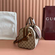 Uubags Gucci Ophidia medium boston bag beige and brown GG canvas 30x16x20cm - 6