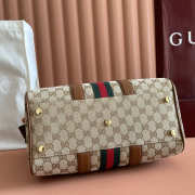 Uubags Gucci Ophidia medium boston bag beige and brown GG canvas 30x16x20cm - 4