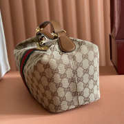 Uubags Gucci Vanity medium top handle bag beige and brown GG canvas 27.5x13x14.5cm - 4